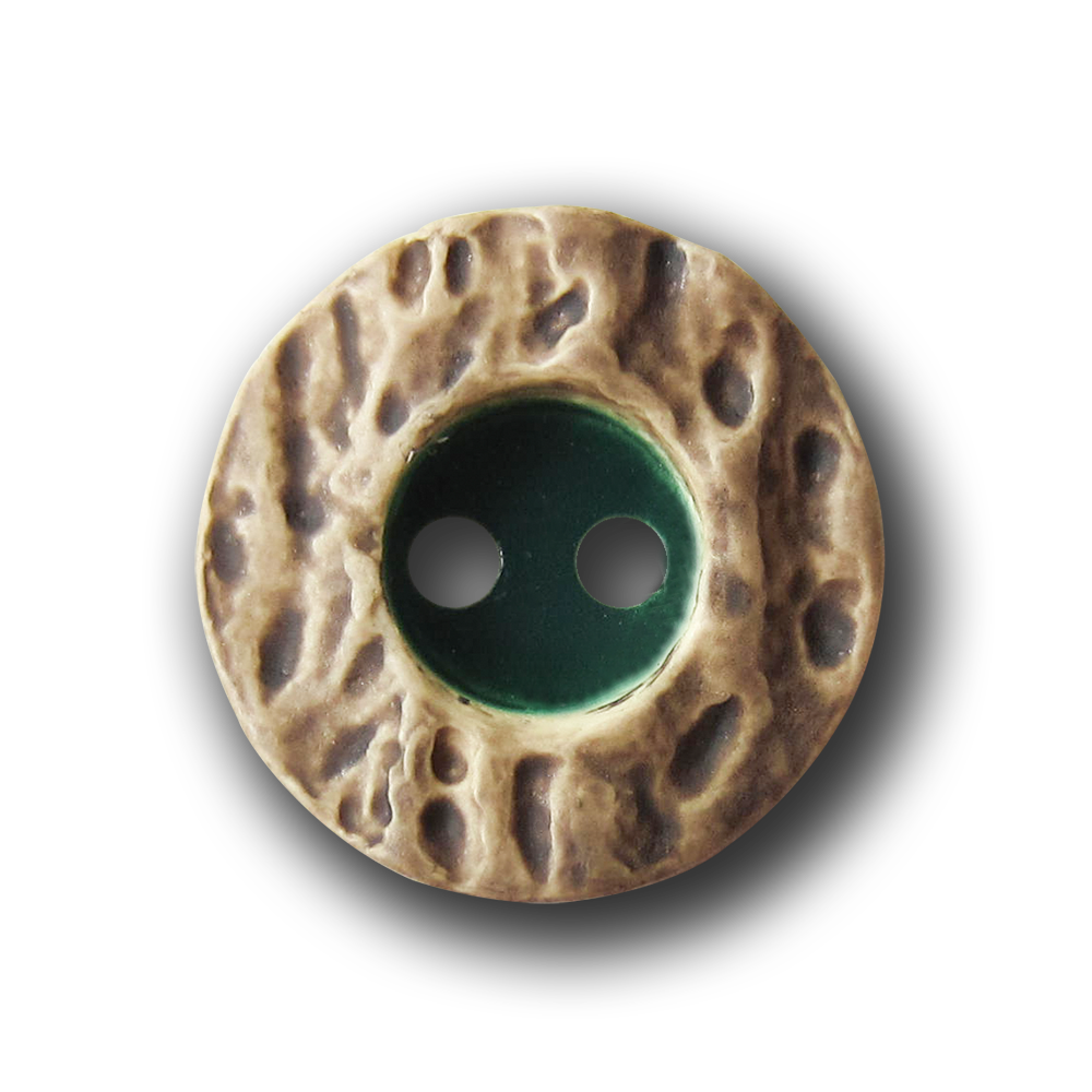 Zünftige kleine grün -  naturfarbene Trachten Knöpfe in Hirschhorn Optik