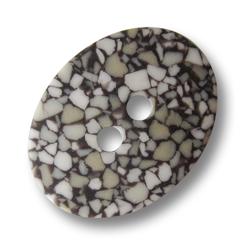 www.Knopfparadies.de - 5246br - Ovale Kunststoffknöpfe mit Mosaik Muster