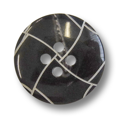 www.knopfparadies.de - 5416sw - Dunkelbraune bis schwarze Büffelhornknöpfe mit Flechtmuster