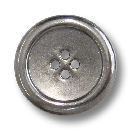 www.Knopfparadies.de - 5300ch - Einfache Vierlochknöpfe aus Metall in Chrom