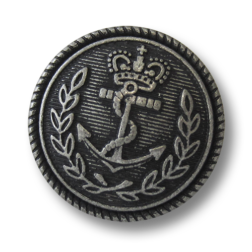 www.knopfparadies.de - 5751as - Maritime Metallknöpfe mit Anker und Krone