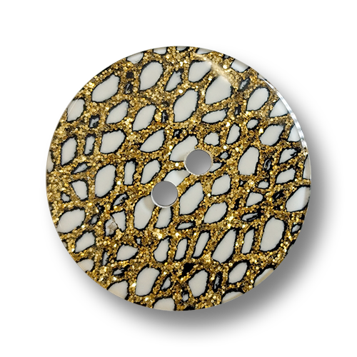 www.knopfparadies.de - 2176gw - Glitzernde Zweilochknöpfe aus Kunststoff