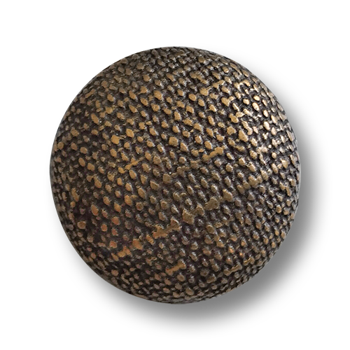www.Knopfparadies.de - 2517am - Interessante, altmessingfarbene Metallknöpfe mit Stoffstrukturmuster