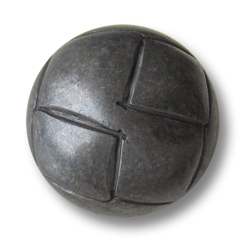 www.Knopfparadies.de - 2738ei - Eisenfarbene Metallknöpfe in Halbkugelform mit Rauten Muster