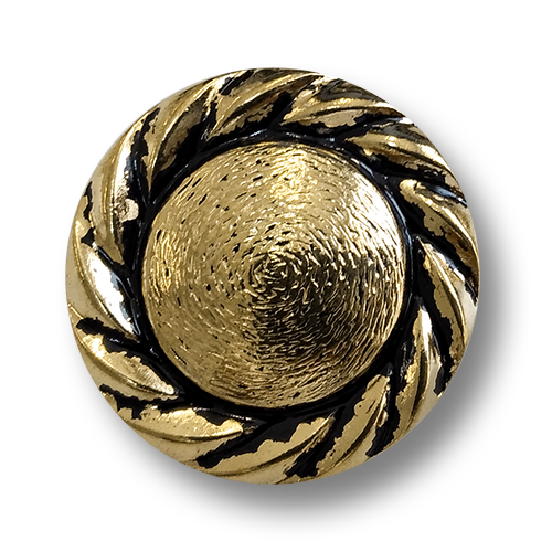www.knopfparadies.de - 5227go - Schwere, altgoldfarbene Metallknöpfe