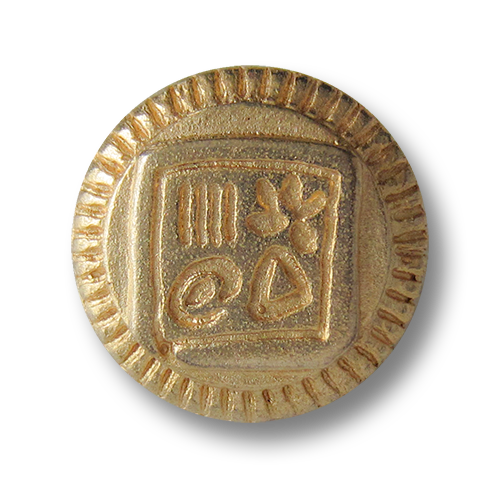 www.Knopfparadies.de - 0851gm - Günstigere goldene Motiv Metallknöpfe mit kleinen Mängeln