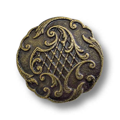 www.knopfparadies.de - 4515am - Altmessingfarbene Metallknöpfe, nostalgisches Design
