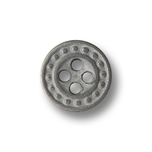 www.knopfparadies.de - 4004zn - Blusenknöpfe / Kinderknöpfe / Puppenknöpfe aus Metall mit vier Löchern
