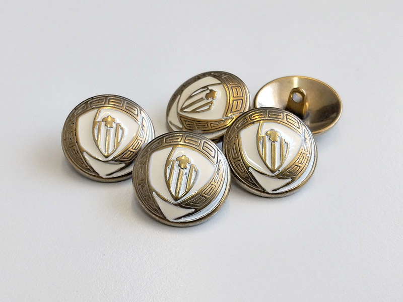 Messing-creme-farbene Metallknöpfe - Jugendstil-Design