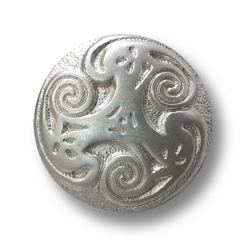 www.knopfparadies.de - 6659si - Hell silberfarbene Kunststoffknöpfe mit Spiralmuster