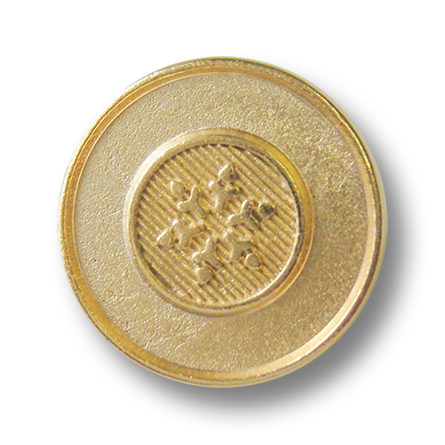 www.Knopfparadies.de - 3380mg - Günstigere gold mattierte Ösenknöpfe aus Metall mit Stern / Schneeflocke