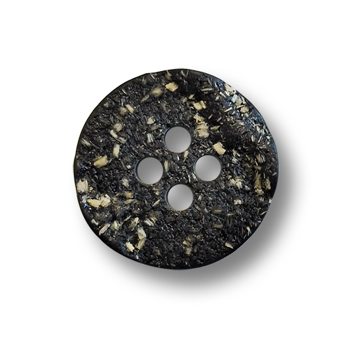 www.knopfparadies.de - 4431na - Schwarze Vierlochknöpfe aus Kunststoff mit Holz-Einschlüssen