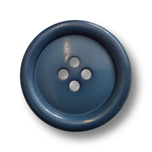 www.knopfparadies.de - 6488db - Dunkelblaue Mantelknöpfe mit vier Löchern und gewölbtem Rand