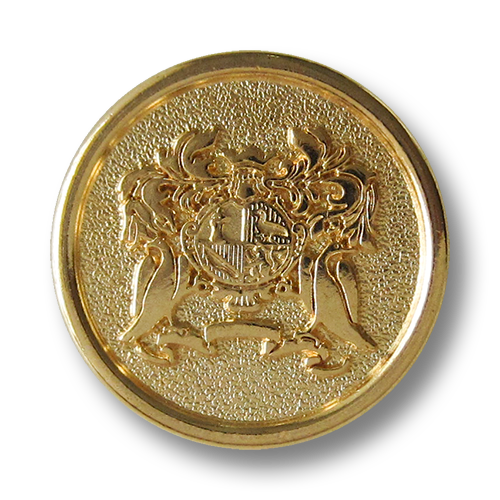 www.Knopfparadies.de - 4101go - Edle Metallknöpfe mit Wappen in Gold
