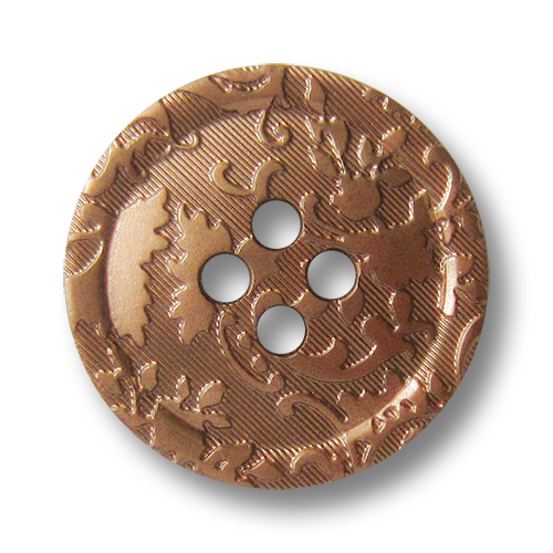 www.Knopfparadies.de - 4140ku - Kupferfarbene Ornamentknöpfe mit Barock Muster
