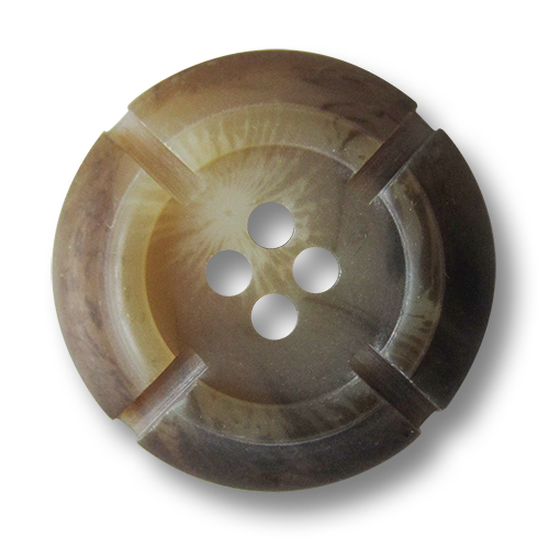 www.Knopfparadies.de - 3018br - Edle braun melierte Kunststoffknöpfe in Büffelhorn Optik