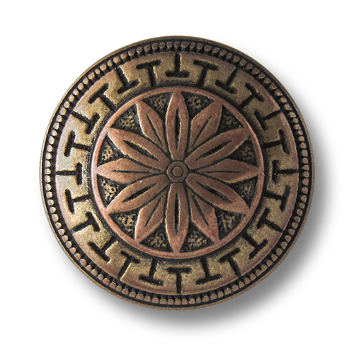 www.knopfparadies.de - 0016ku - Umwerfend schöne Metallknöpfe mit Stern oder Blumen Motiv