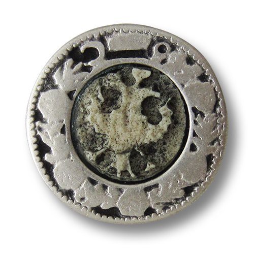 www.Knopfparadies.de - 1473as - Antik wirkende Trachtenknöpfe aus Metall mit Adler Motiv
