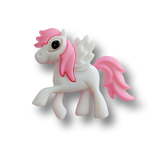 www.knopfparadies.de -  4631pi - Zuckersüße kleine Kinderknöpfe: Pegasus / geflügeltes Pony