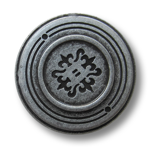 www.Knopfparadies.de - 5554ei - Edle Metallknöpfe mit Lilien Motiv