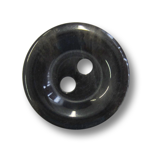 www.Knopfparadies.de - 1538sb - Einfache schwarzbraun melierte Kunststoffknöpfe in Teller Form