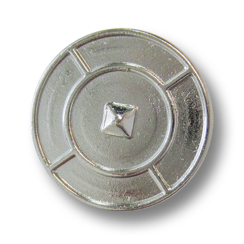 www.Knopfparadies.de - 4093si - Plastisch gemusterte Ösenknöpfe aus Metall in Silber glänzend