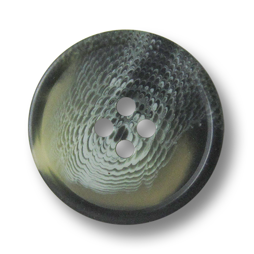 www.Knopfparadies.de - 5950gn - Elegant melierte & marmorierte Vierlochknöpfe aus Kunststoff in Grün