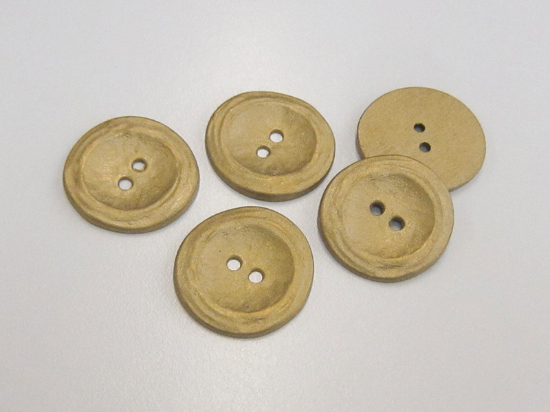 www.knopfparadies.de - 2818pg - Flache, matt messingfarbene Metallknöpfe