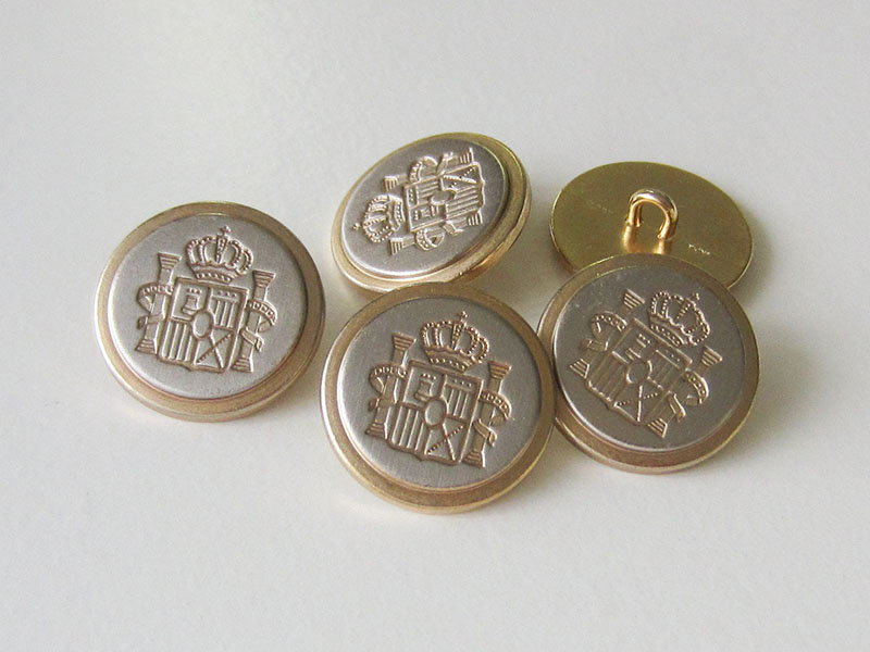 www.knopfparadies.de - 5741gs - Edle Metallknöpfe mit Wappen in Bicolor für Blazer etc.