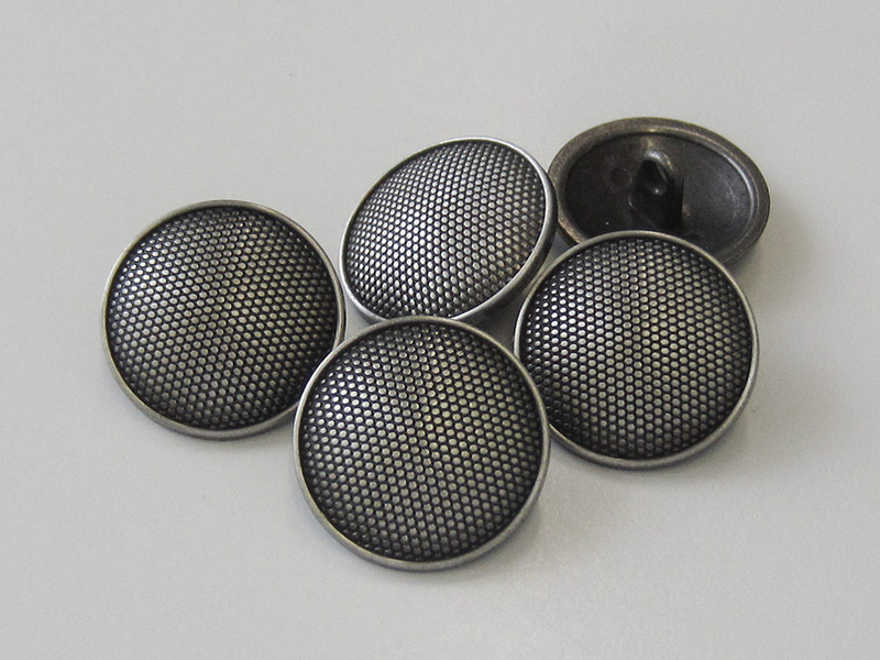 www.knopfparadies.de - 5753ei - Metallknöpfe, alteisenfarben, fein strukturiertes Muster