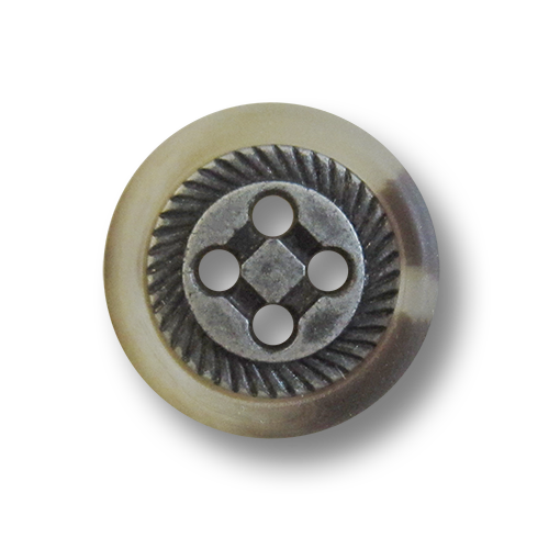 www.knopfparadies.de - 1014bb - Kleine Trachtenknöpfe mit Metallmitte und Kunststoffrand