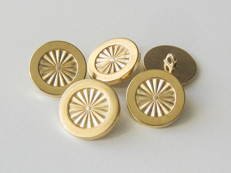 www.Knopfparadies.de - 5945go - Elegante Ösenknöpfe aus Metall in Gold