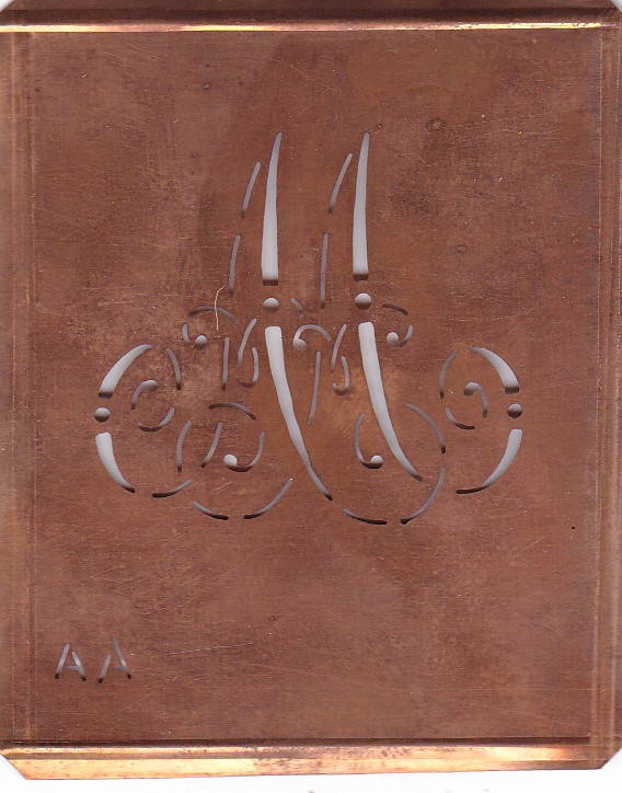 AA - Alte verschlungene Monogramm Stick Schablone