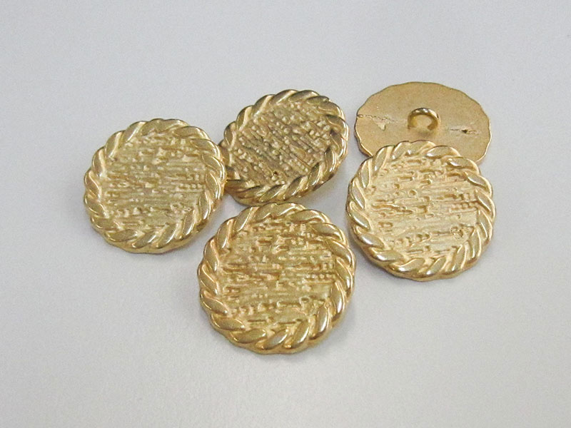 www.knopfparadies.de - 3193go - Goldfarbene, flache Metallknöpfe