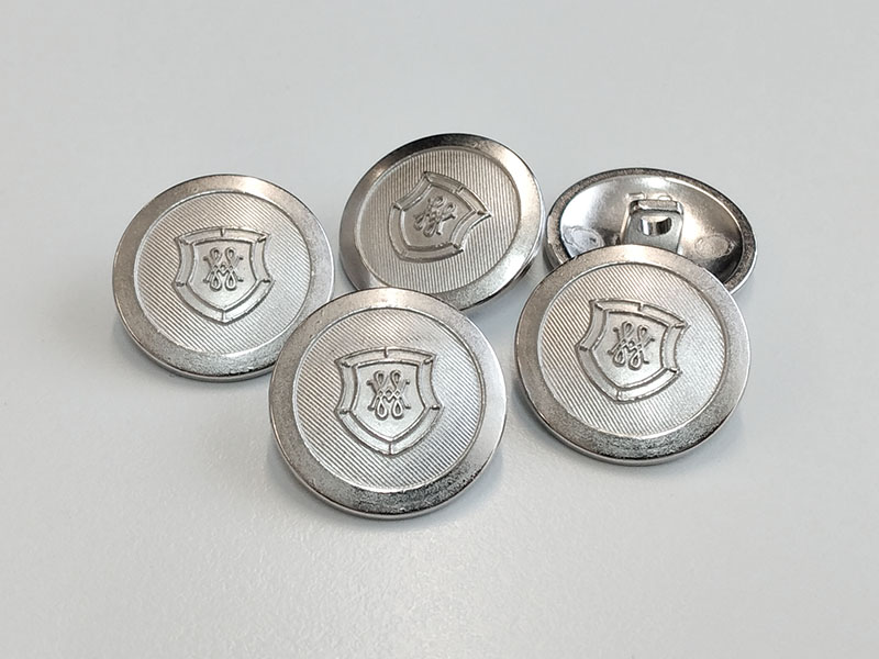 www.knopfparadies.de - 6132si - Silberfarbene Blazerknöpfe mit Wappenmotiv - B-WARE!