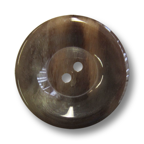 www.Knopfparadies.de - 1538br - Einfache braun melierte Kunststoffknöpfe in Teller Form