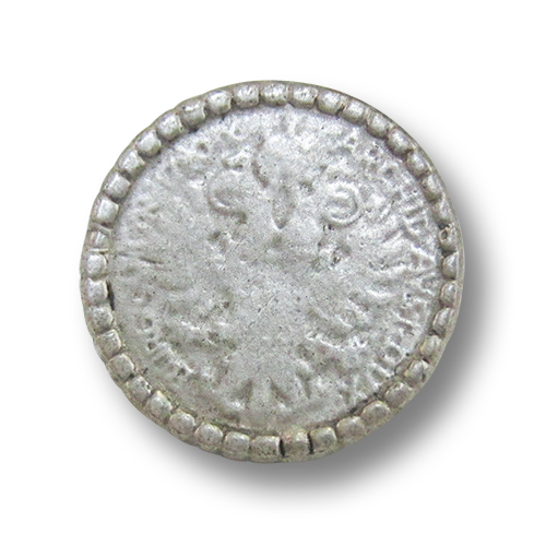 www.Knopfparadies.de - j023as - Silberne Münzknöpfe aus Metall mit Adler-Motiv