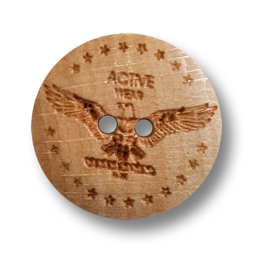 www.knopfparadies.de - 6321ho - Holzknöpfe mit zwei Löchern und Motiv
