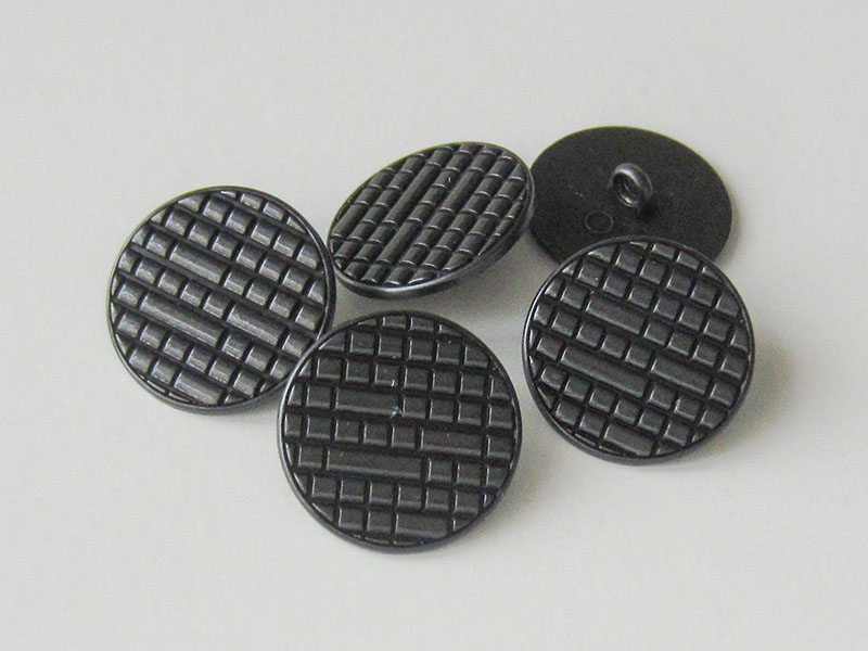 www.Knopfparadies.de - 3080sc - Moderne Designerknöpfe aus Metall in Schwarz