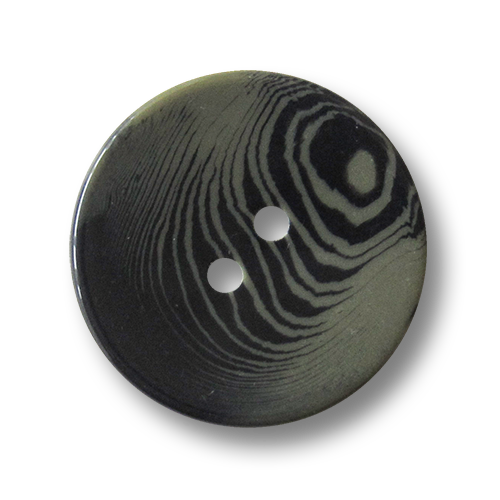 Großer grün schwarz Zweiloch Knopf aus Kunststoff