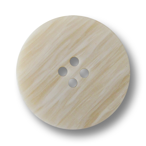 www.Knopfparadies.de - 2472bw - Große gestreifte Mantelknöpfe aus Kunststoff in Beige & Weiß