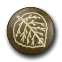 Mittelbrauner Knopf in Lederoptik