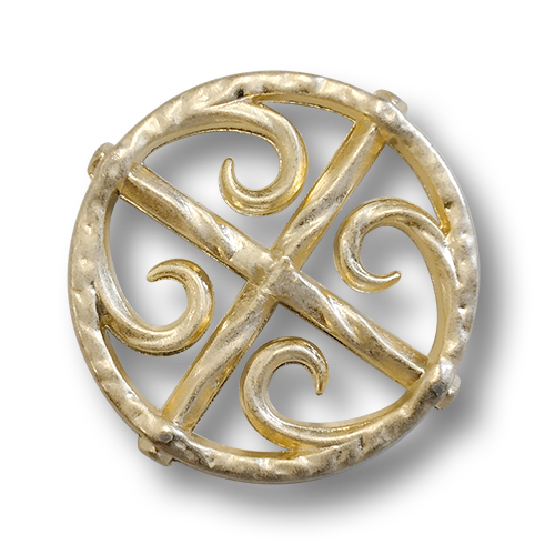 www.knopfparadies.de - 6064go - Goldfarbene Zierteile aus Metall