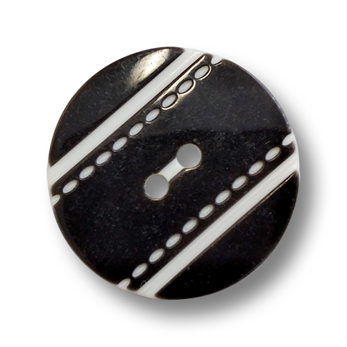 www.knopfparadies.de - 4552sc - Günstige, schwarz-weiße Kunststoffknöpfe - B-WARE!
