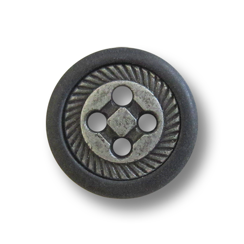 www.knopfparadies.de - 1014sc - Kleine Trachtenknöpfe mit Metallmitte und schwarzem Rand