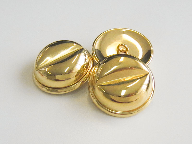 www.knopfparadies.de - 3817go - Goldfarbene Metallknöpfe aus Metallblecgh