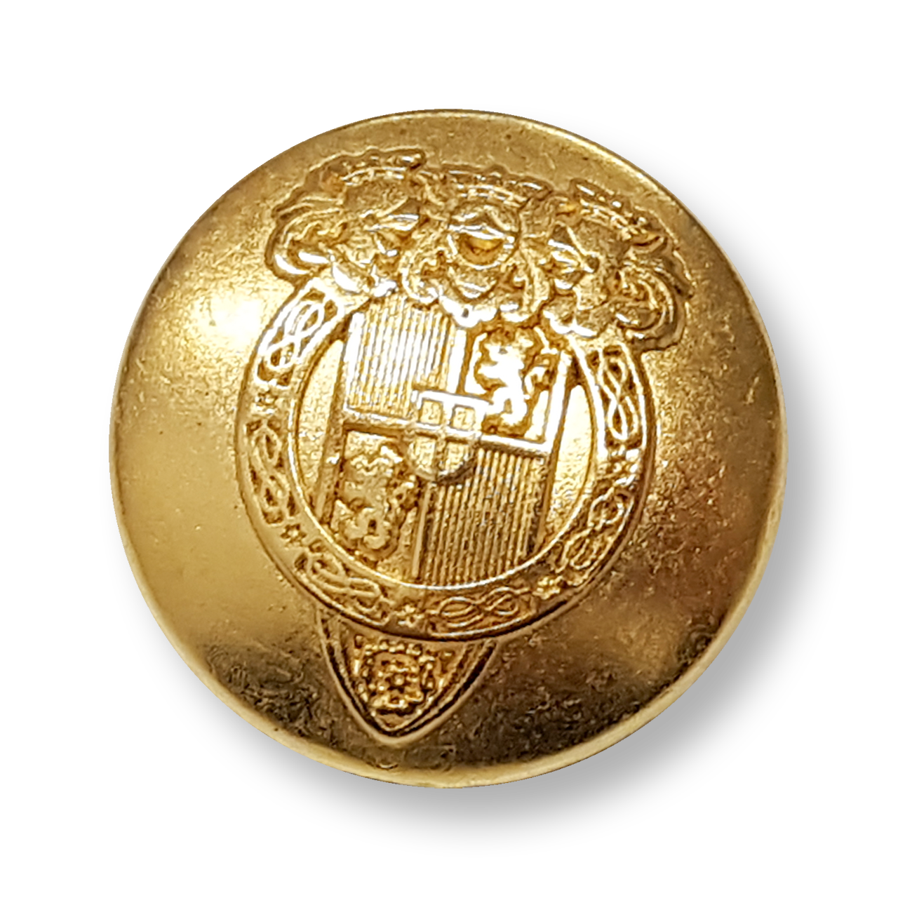 Metallknopf, gold, Wappen, Jugendstil