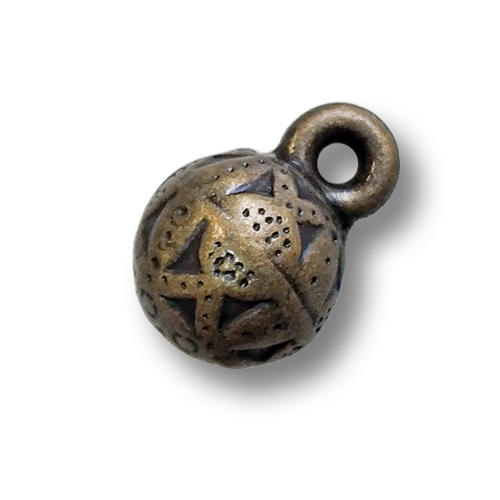 www.knopfparadies.de - 4724am - Altmessingfarbene Trachtenknöpfe, abgeflachte Kugelform