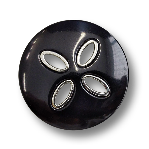 www.knopfparadies.de - 0069sc - Schwarze, schwere Mantelknöpfe mit Metallkern