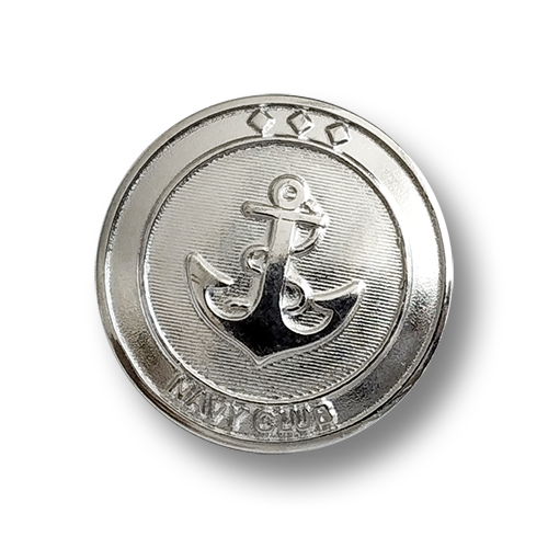 www.knopfparadies.de - 2373si - Silberfarbene, maritime Metallknöpfe mit Anker